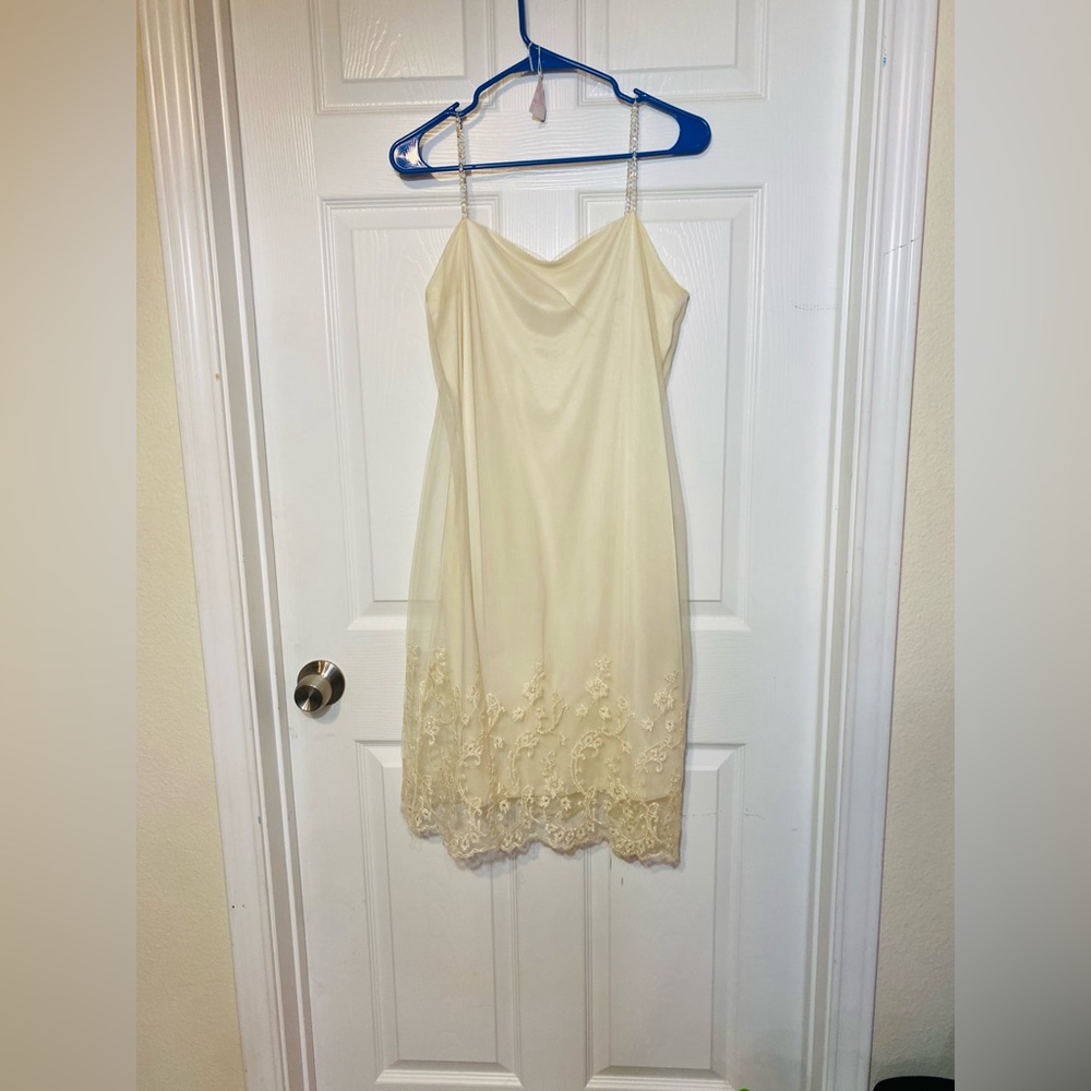 Y2K Benet Vintage Prom Irridescent glitter and beaded strap  Dress